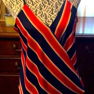 Wrap front spaghetti strap blouse